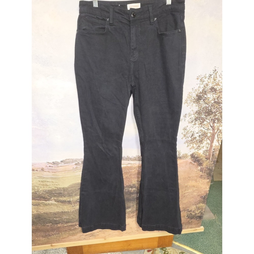 Shyanne Jeans Womens 29x34 Black Flare Country Western Cowgirl Stretch